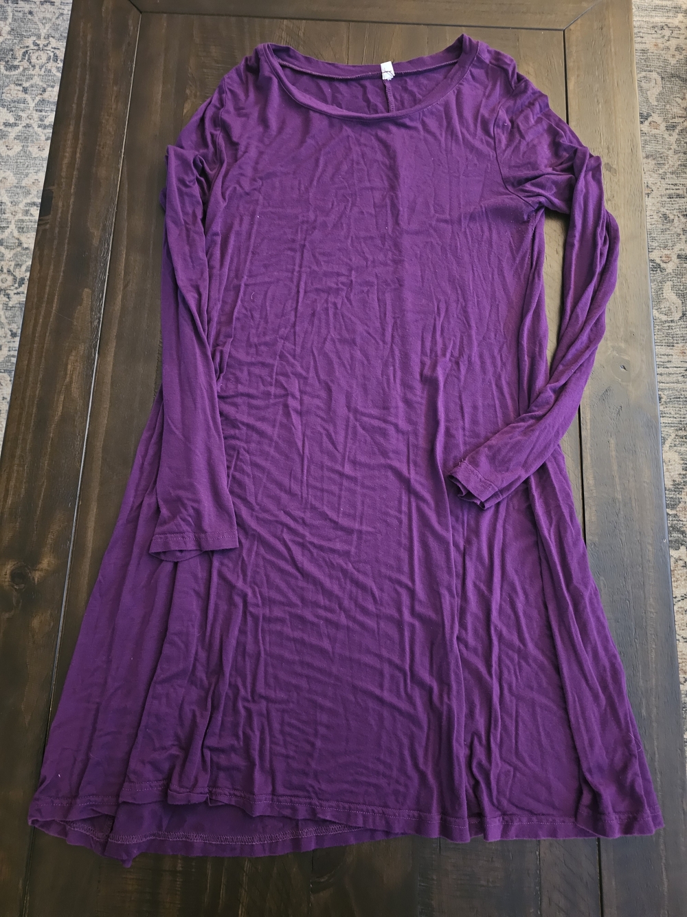 Women's Long-Sleeve A-Line Dress in Purple